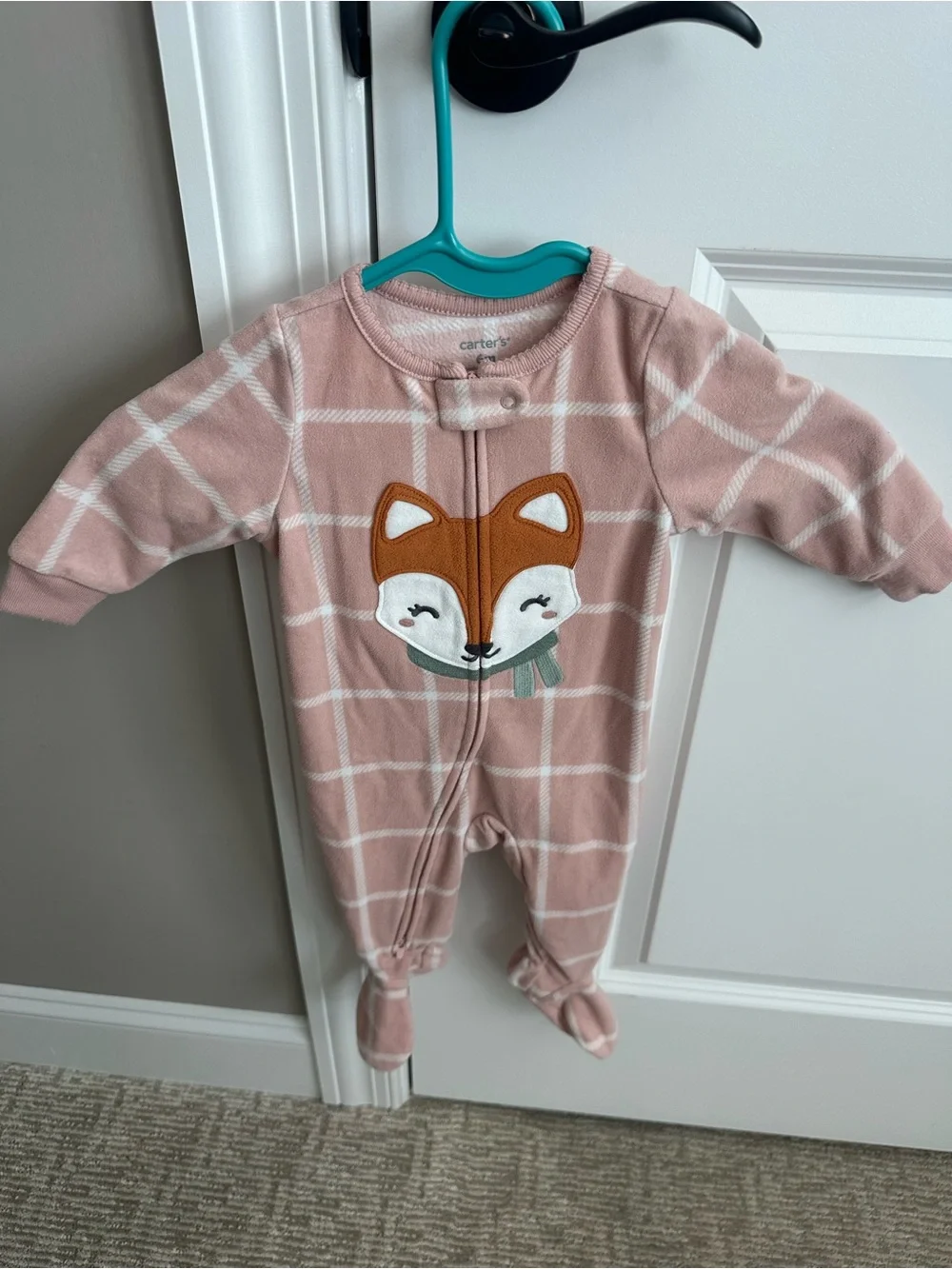 Carter's Mint Unicorn & Dusty Rose Fox Footed One-Pieces